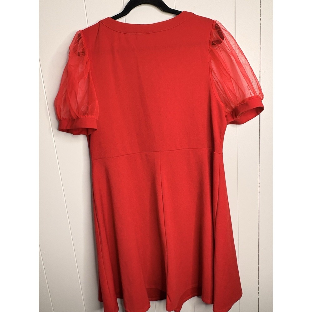 SHEIN CURVE size 3XL red short sleeve dress Plus Size Women On Trend - Picture 5 of 7